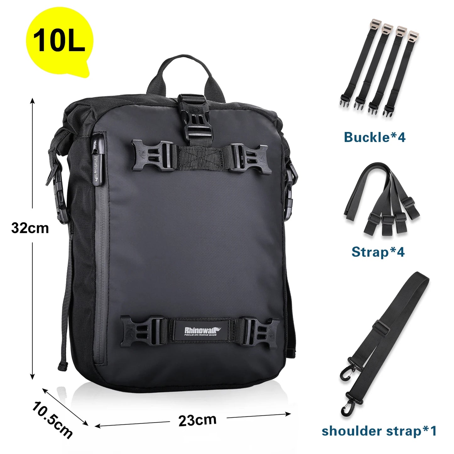 Rhinowalk Motorcycle Rear Seat Bag Waterproof Luggage Pack