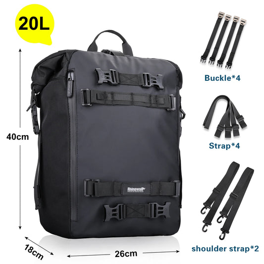 Rhinowalk Motorcycle Rear Seat Bag Waterproof Luggage Pack