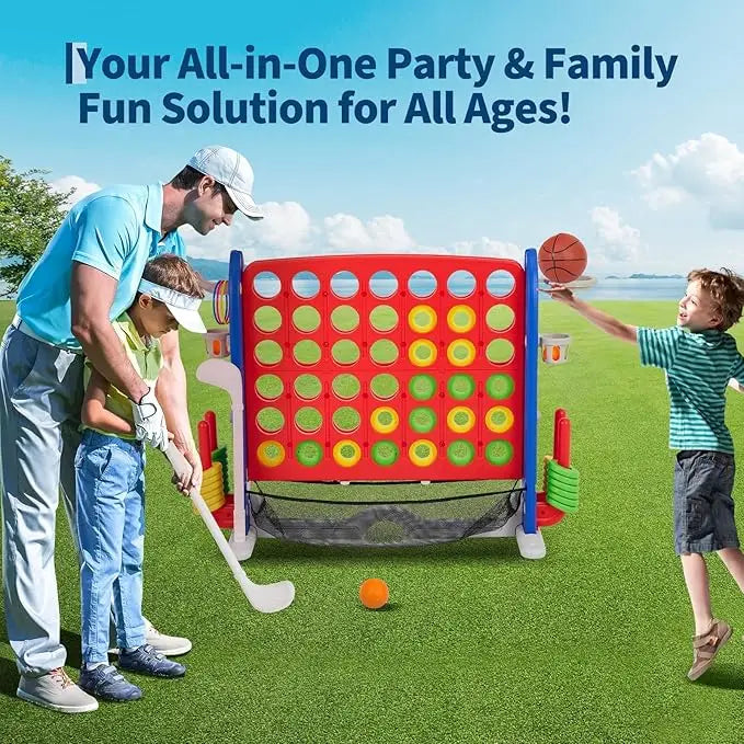 HiMISS Giant Connect 4 Outdoor Multi-Game Set With Carry Bag