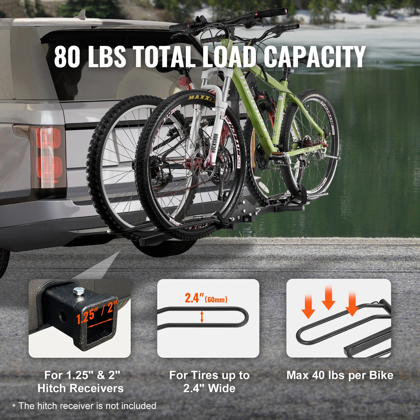 SucceBuy Hitch Mount Bike Rack For 2 Or 4 Bikes