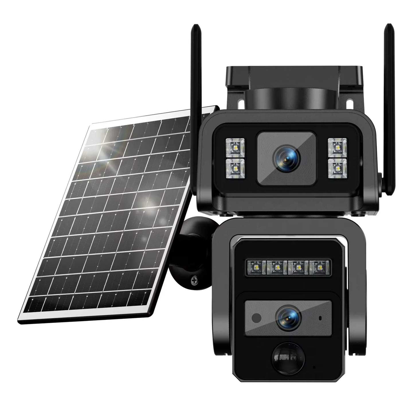 Solar Dual-Lens WIFI Security Camera With Battery Outdoor