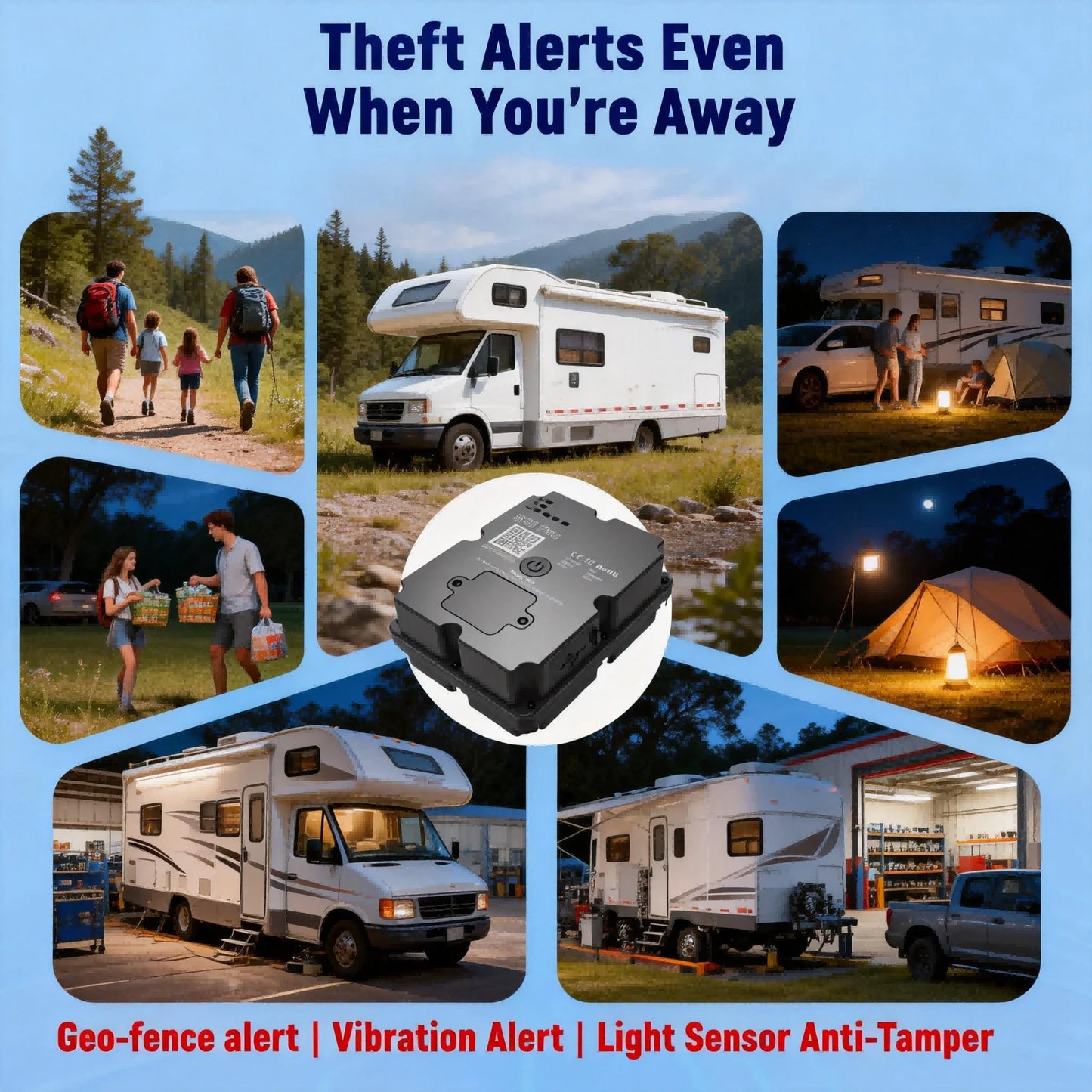 Wanwaytech 4G GPS Tracker For Van Life Motorhome Real-Time Tracking