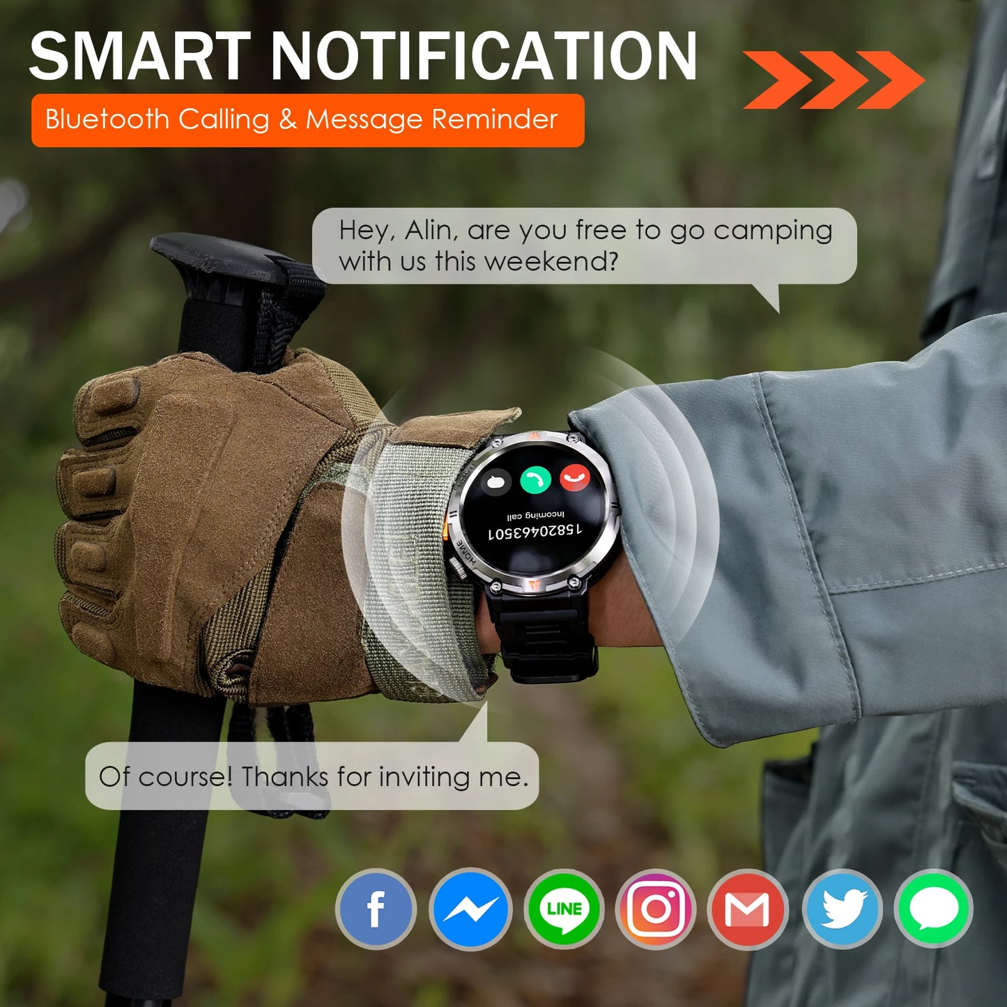 EIGIIS KE3 Smartwatch for Men With Heart Rate Monitor