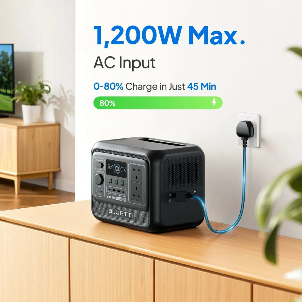 BLUETTI Elite 100 Portable Power Station 1800W 1024Wh Solar Generator
