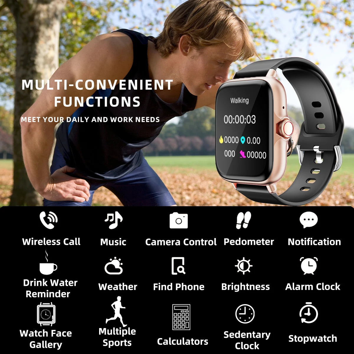 Smart Watch With Answer Calls Sleep Monitoring Pedometer