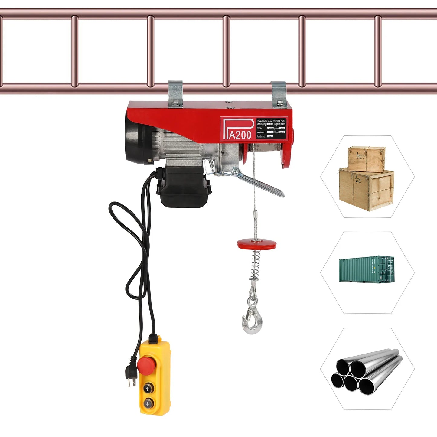 2-Ton Electric Hoist Winch With Remote Control 110V