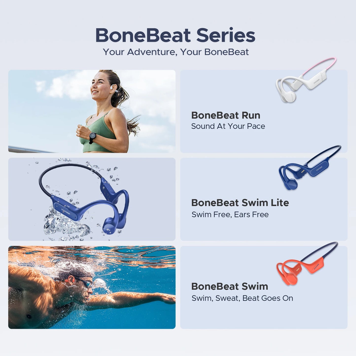 DOOGEE BoneBeat Run Digital Bone Conduction Open-Ear Headphones IP67