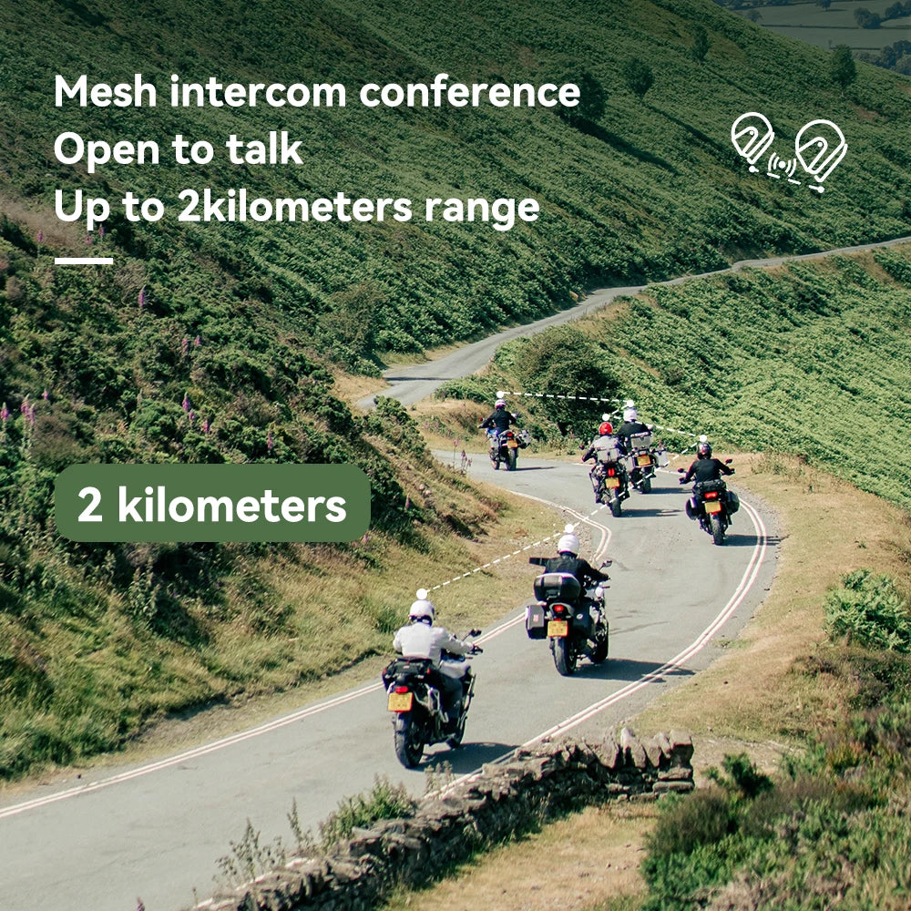 Lexin MeshCom Bluetooth Intercom For Motorcycle Helmet 24 Riders 2km