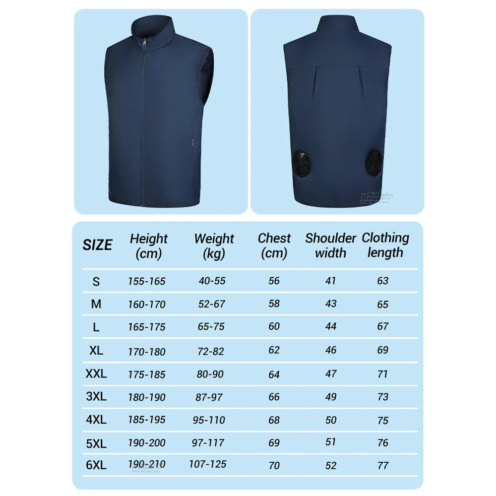 Cooling Vest Wearable Fan for High Temperature Work Outdoors