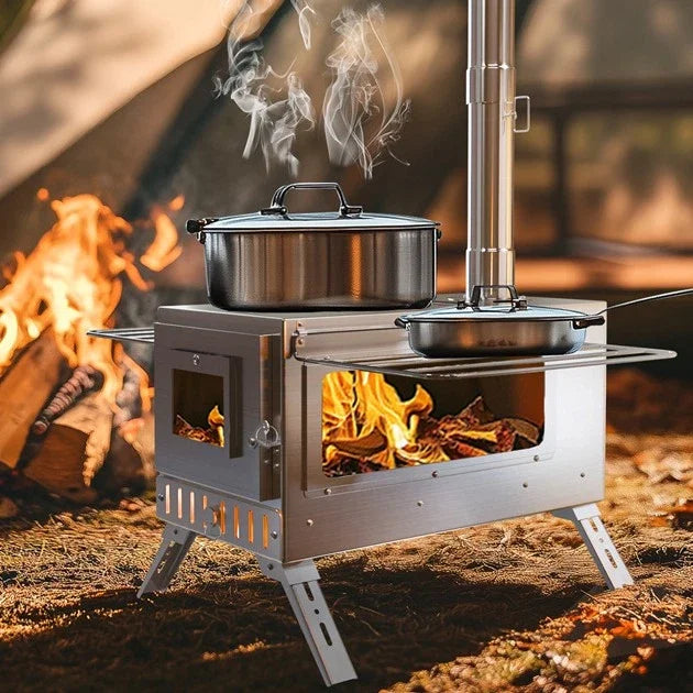 Hot Tent Wood Burning Portable Stove With Chimney Pipes