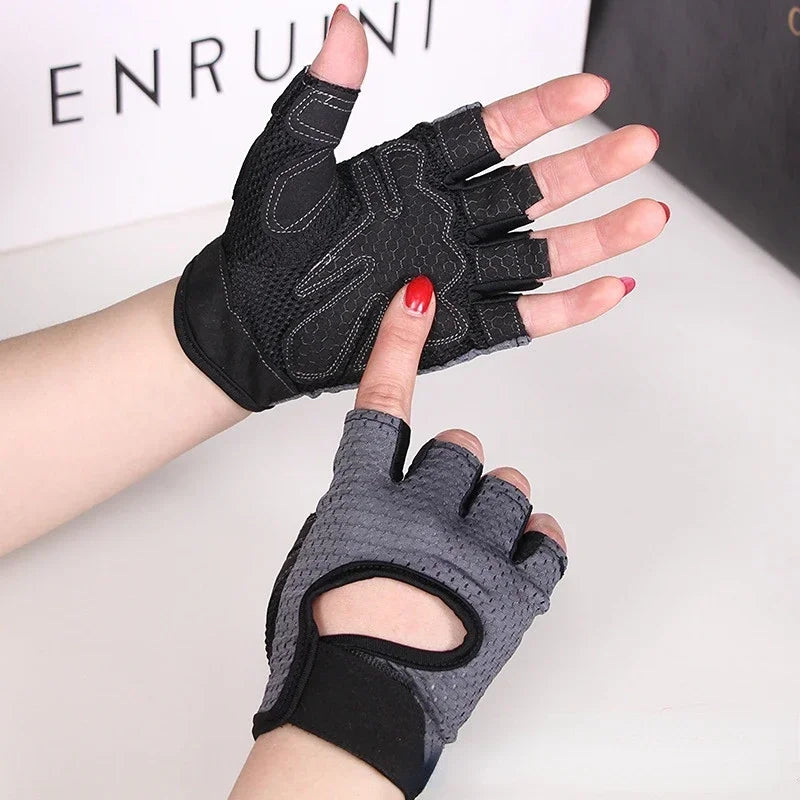 Cycling Fingerless Gloves Breathable Anti-Slip For Women And Men