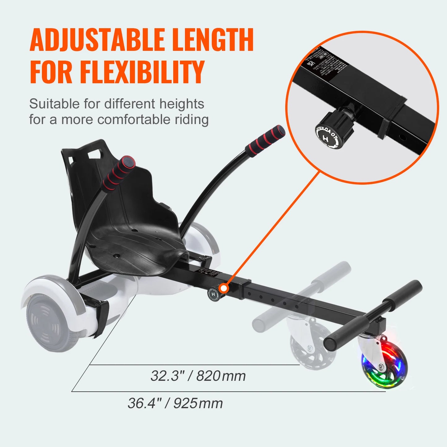 SucceBuy Hoverboard Seat Attachment For Kids 220 Lbs Load Capacity