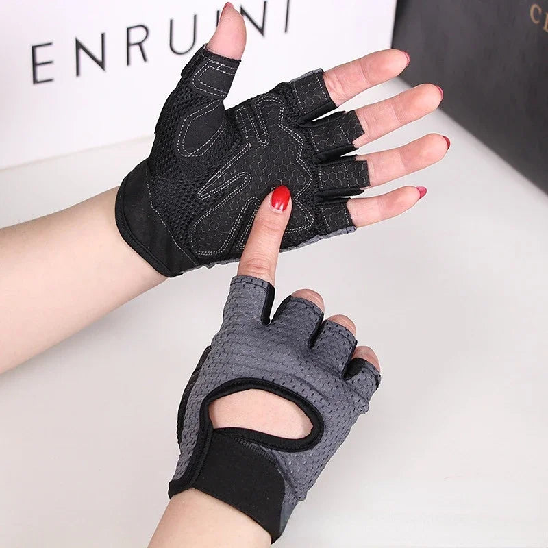 Cycling Fingerless Gloves Breathable Anti-Slip For Women And Men