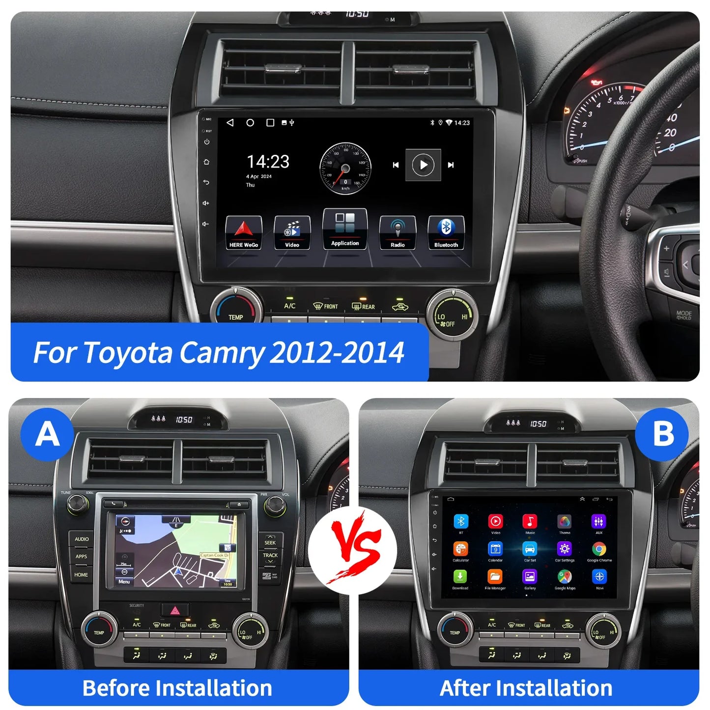 LEEOCAR Android Car Stereo With CarPlay GPS For Toyota Camry
