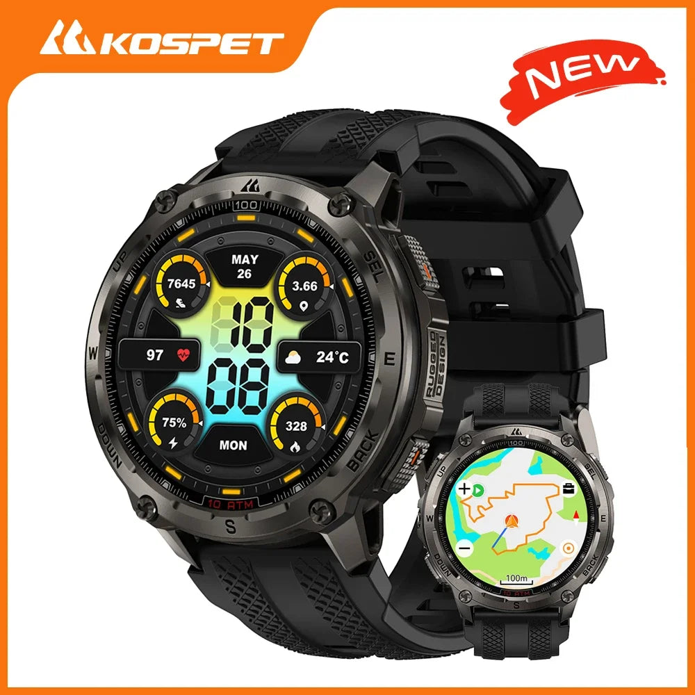 KOSPET Tank T4 Smart Watch For Men GPS 10ATM Waterproof