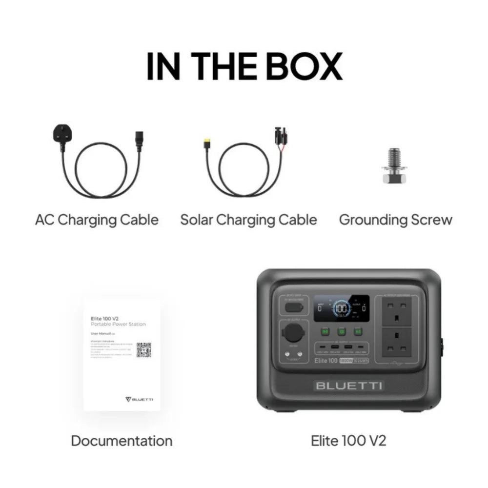 BLUETTI Elite 100 Portable Power Station 1800W 1024Wh Solar Generator
