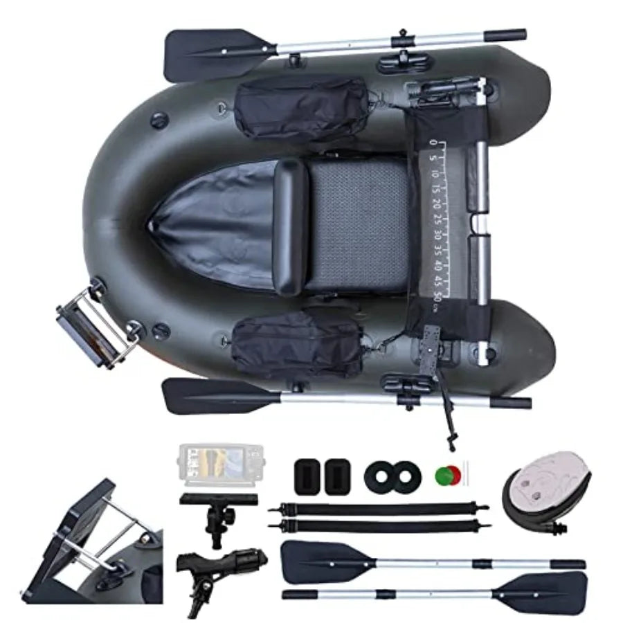 Inflatable Fishing Float Tube Belly Boat With Adjustable Straps Pockets