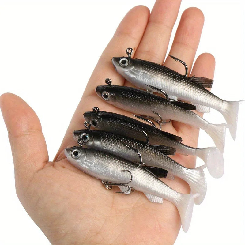 Realistic Soft Bait Kit 5 Pcs For Freshwater And Saltwater Fishing