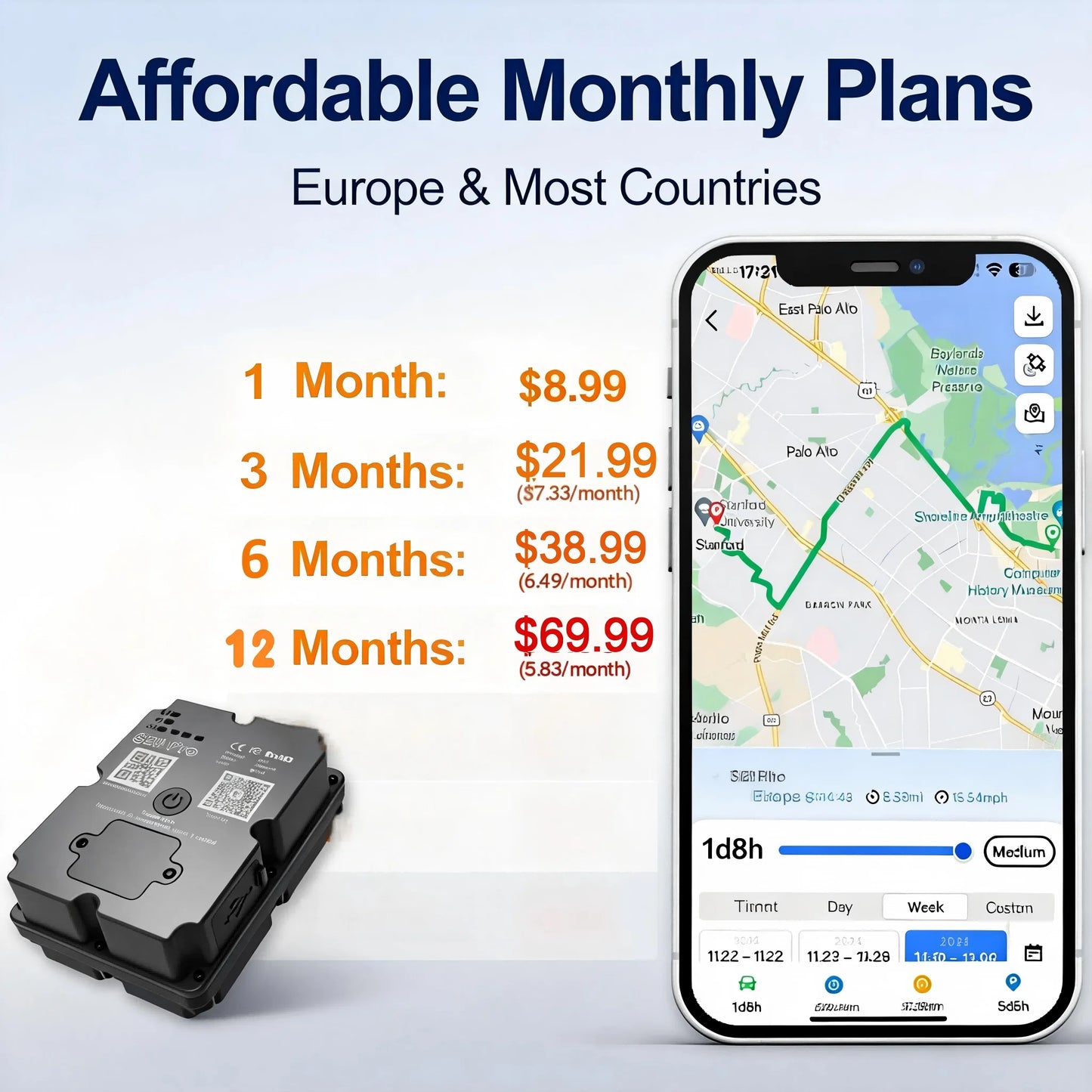 Wanwaytech 4G GPS Tracker For Van Life Motorhome Real-Time Tracking