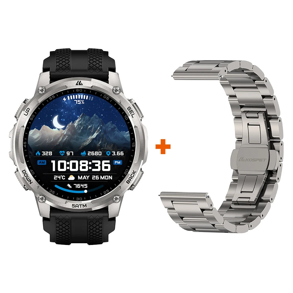 KOSPET Tank T4C Rugged Smartwatch Dual-Band GPS Flashlight Waterproof