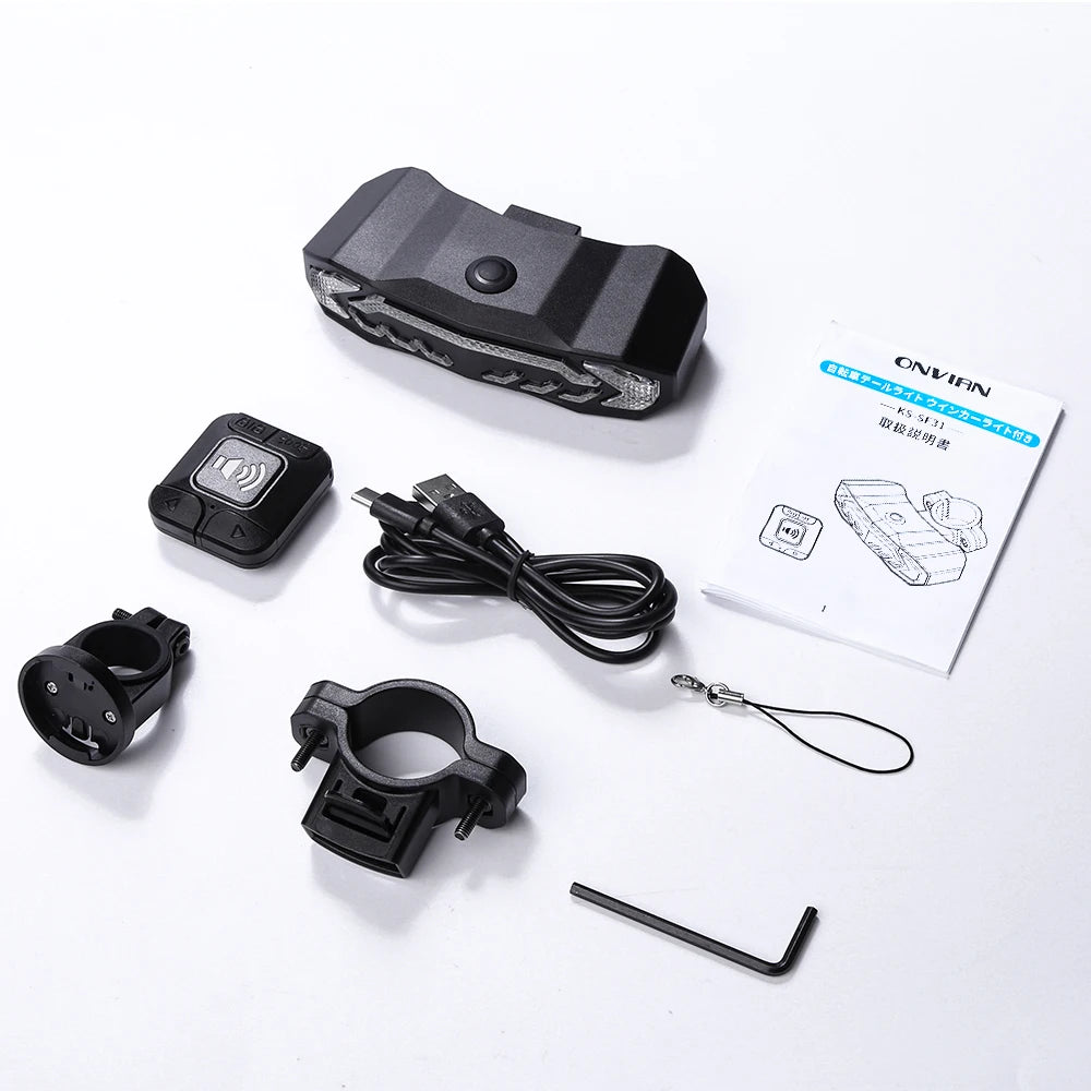 Smart Bike Taillight Anti Theft Alarm With Remote Rechargeable Waterproof