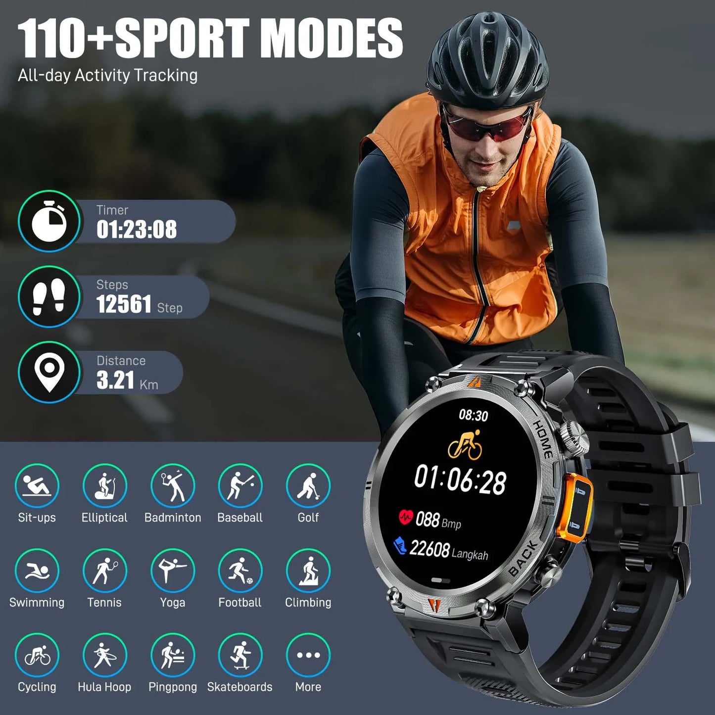 EIGIIS KE3 Smartwatch for Men With Heart Rate Monitor