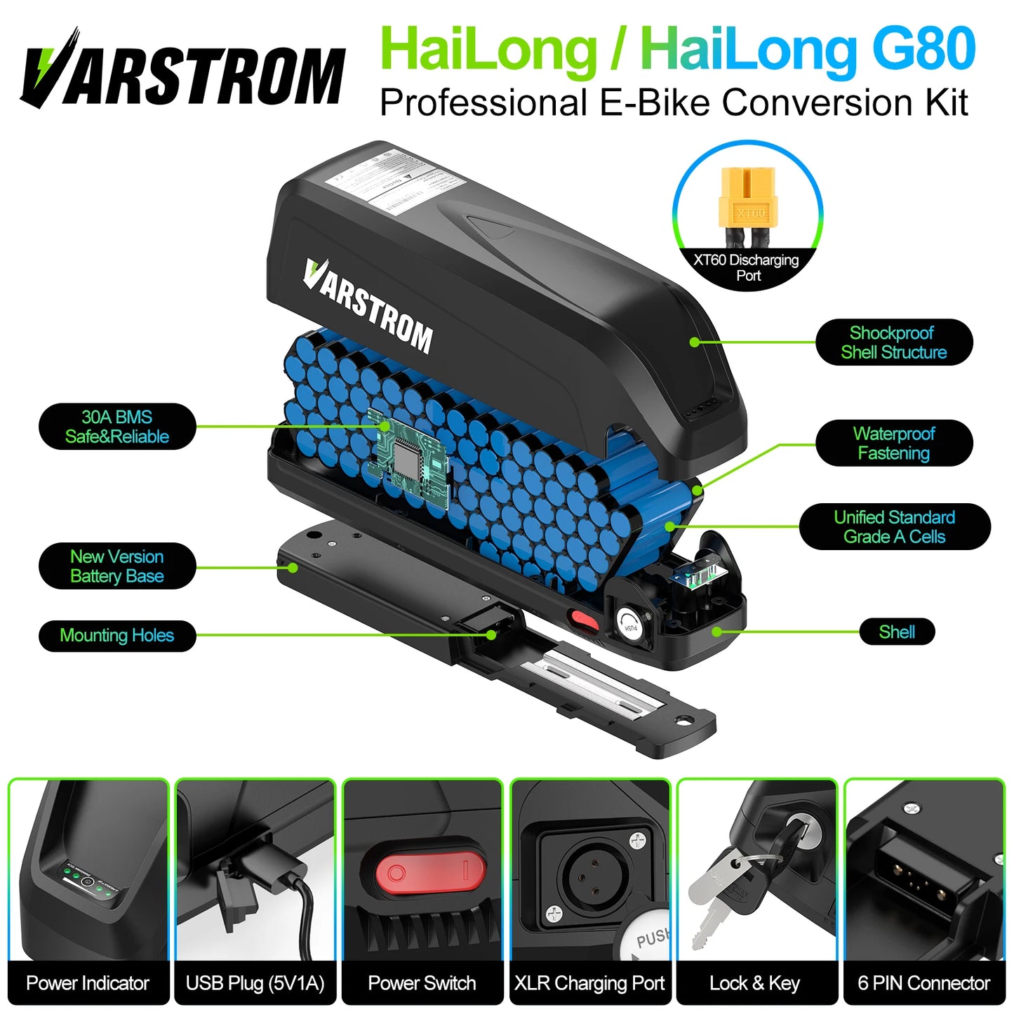 Hailong 48V Downtube Ebike Battery Pack 21700 Cells