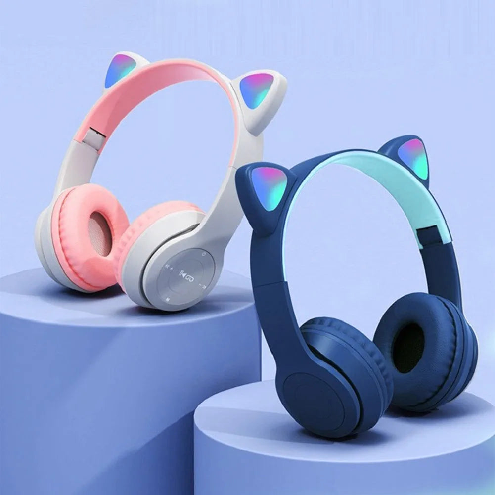 Wireless Cat Ear Headphones Bluetooth Five Point Zero Over-Ear Glow