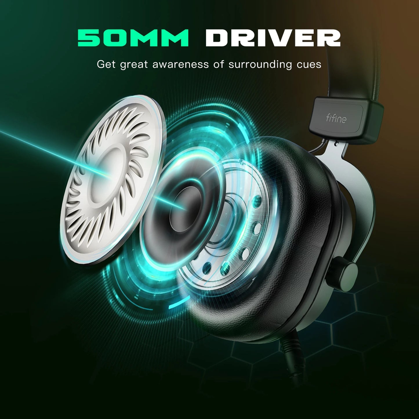 FIFINE RGB Gaming Headset with Mic 7.1 Surround PS5
