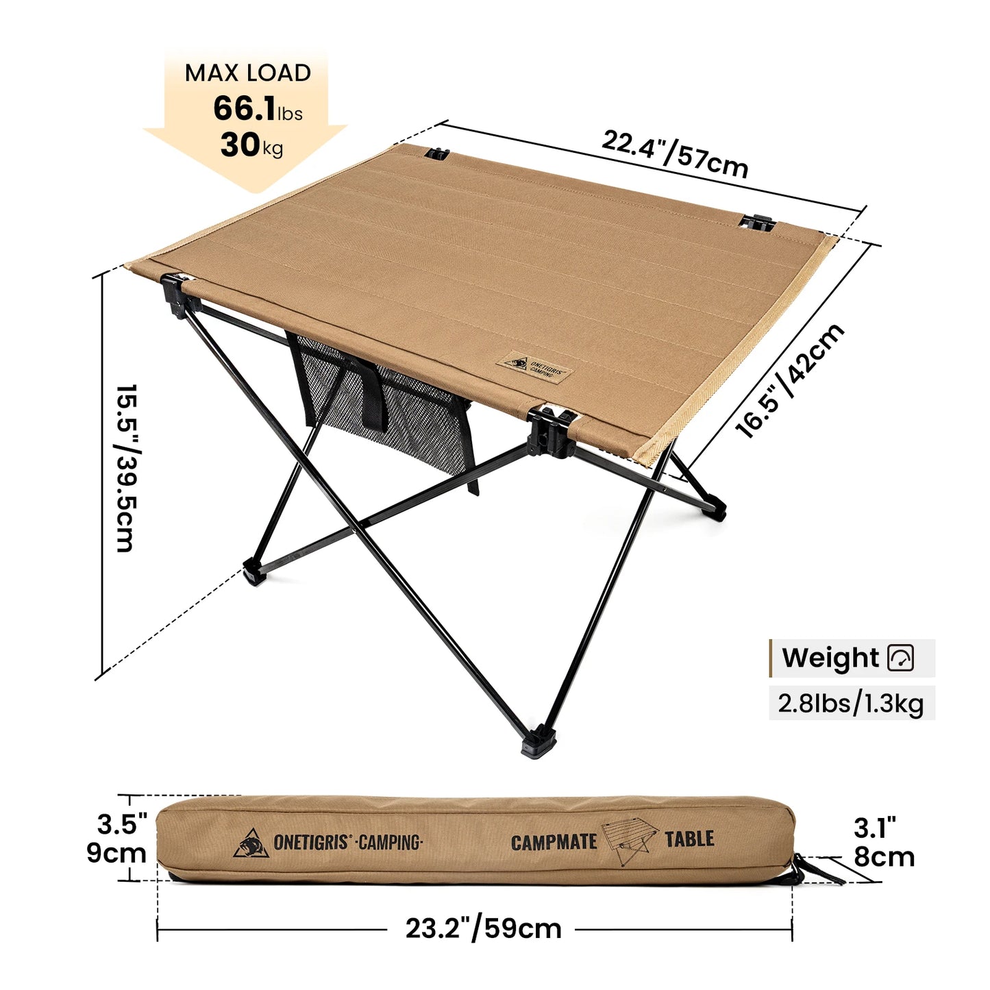 Onetigris Ultralight Camping Folding Table Outdoor Dining Desk