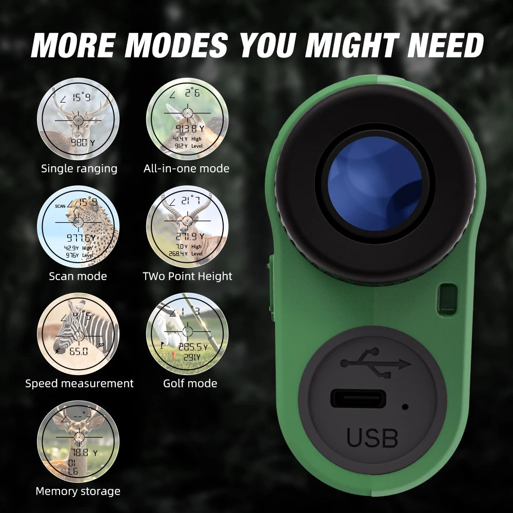 REVASRI 1000M Rangefinder With Speed Scan Golf Slope Hunting