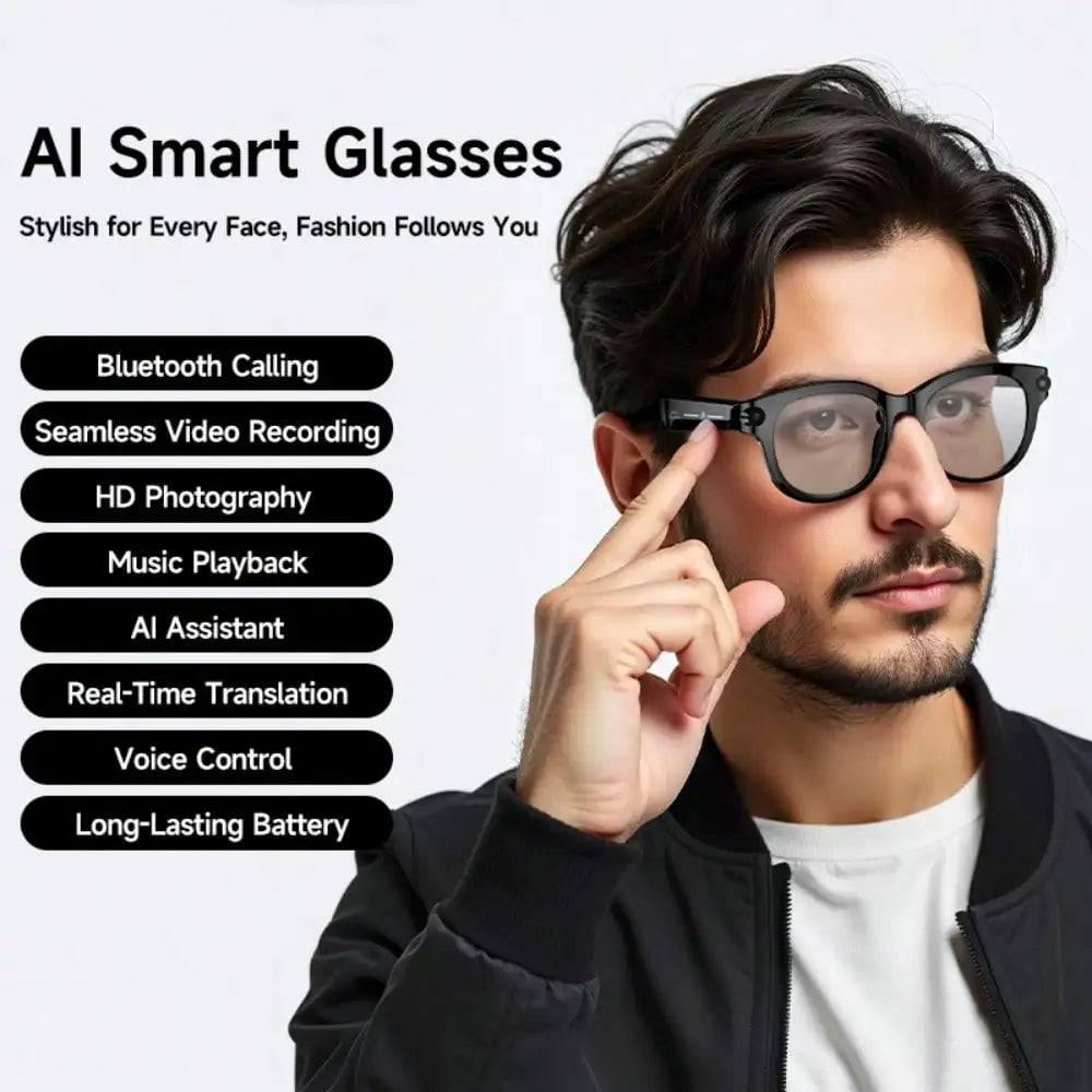 SENBONO AI Smart Glasses With 2MP Camera And Translator