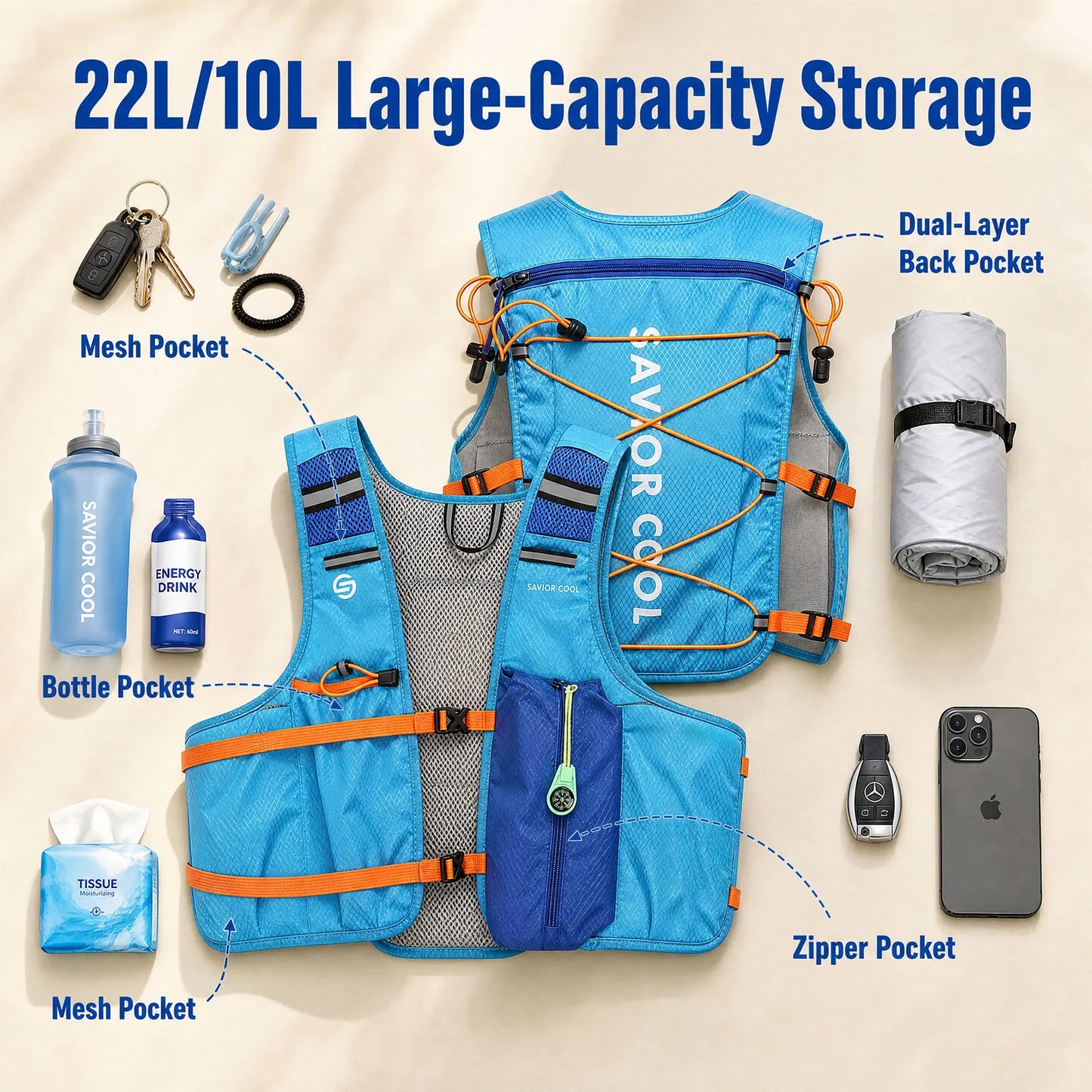 Snow Deer Outdoors Tactical Cooling Vest With Built-In Water Bladder