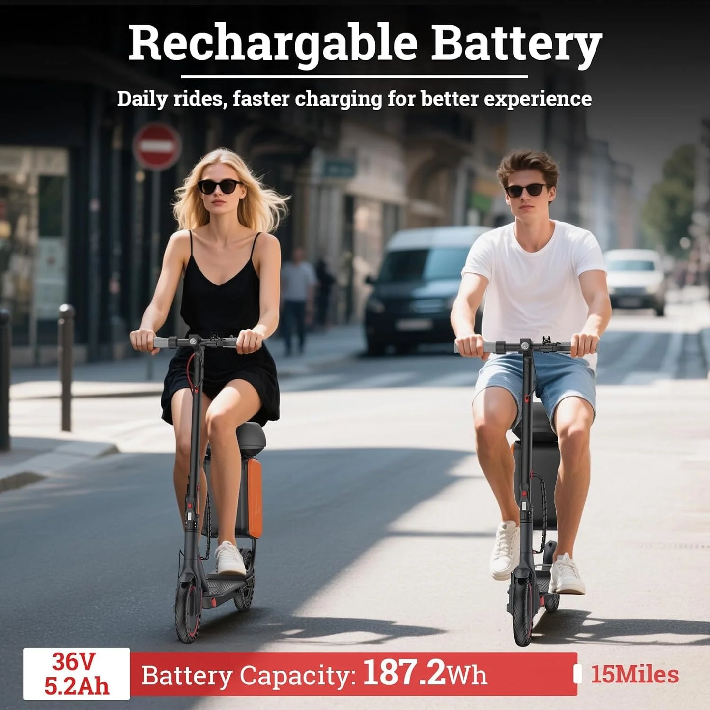 Ladped LP60 Electric Scooter 350W Motor 36V 5.2Ah Battery Removable Seat