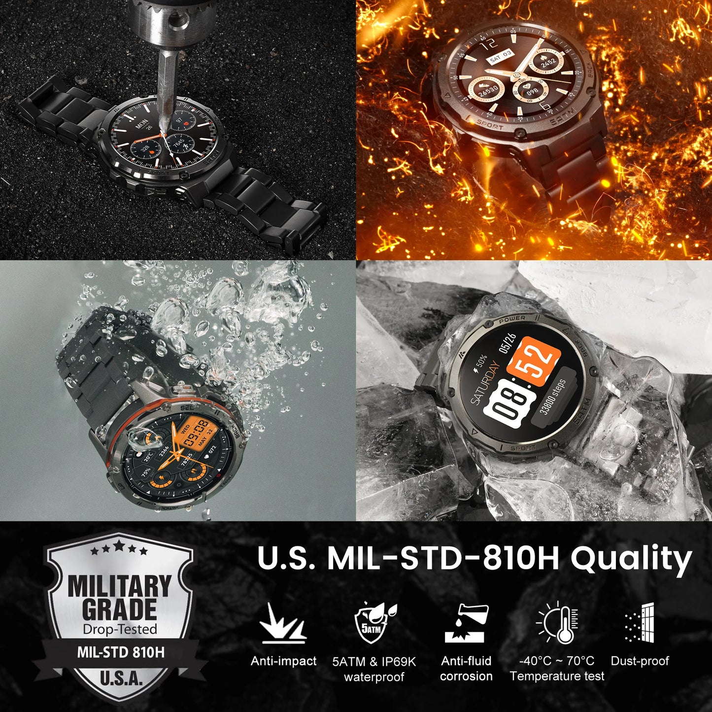 Ticwris T3E GPS Smartwatch For Men Waterproof 5ATM With Compass
