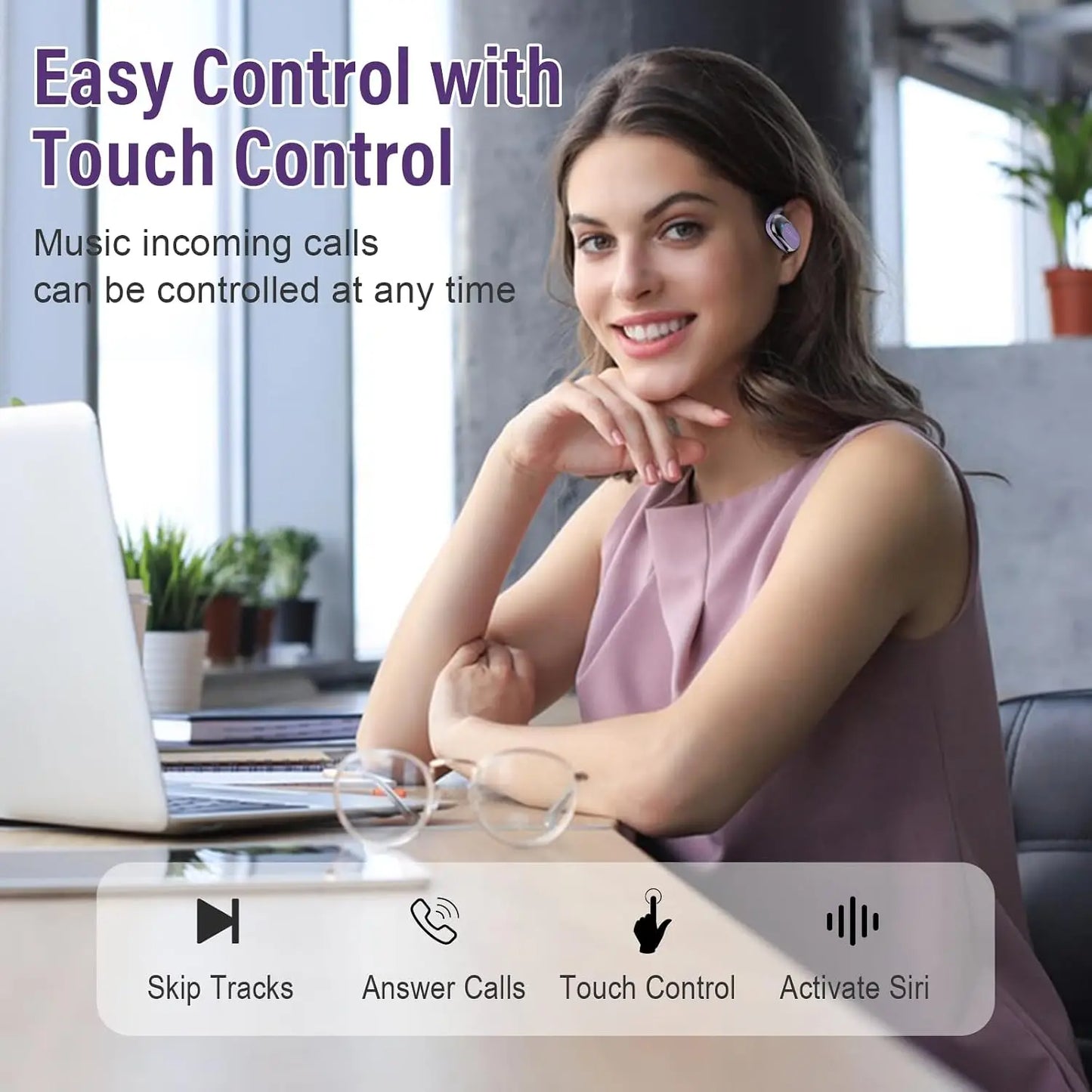 AI Real Time Translator Earbuds Bluetooth 5.4 Open Ear Headphones