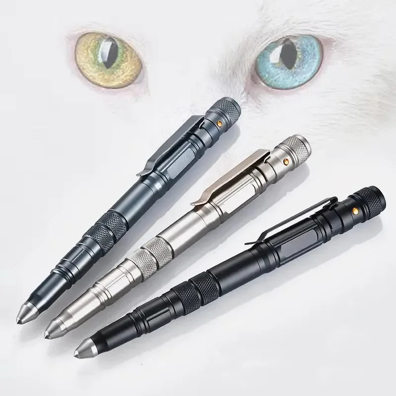 Military Self Defense Tactical Pen With Built In Flashlight