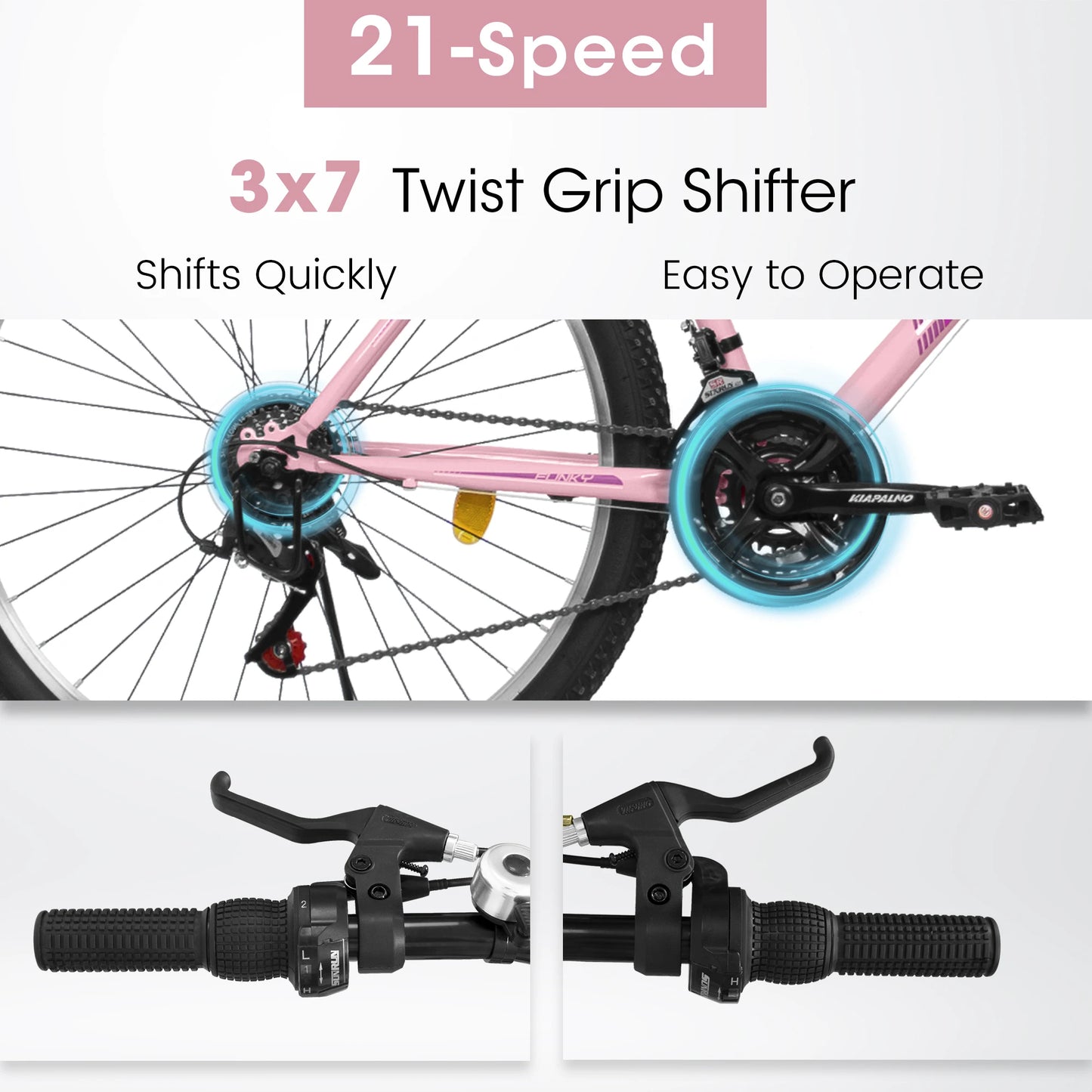Ecarpat Mountain Bike For Women 21 Speed With V-Brake