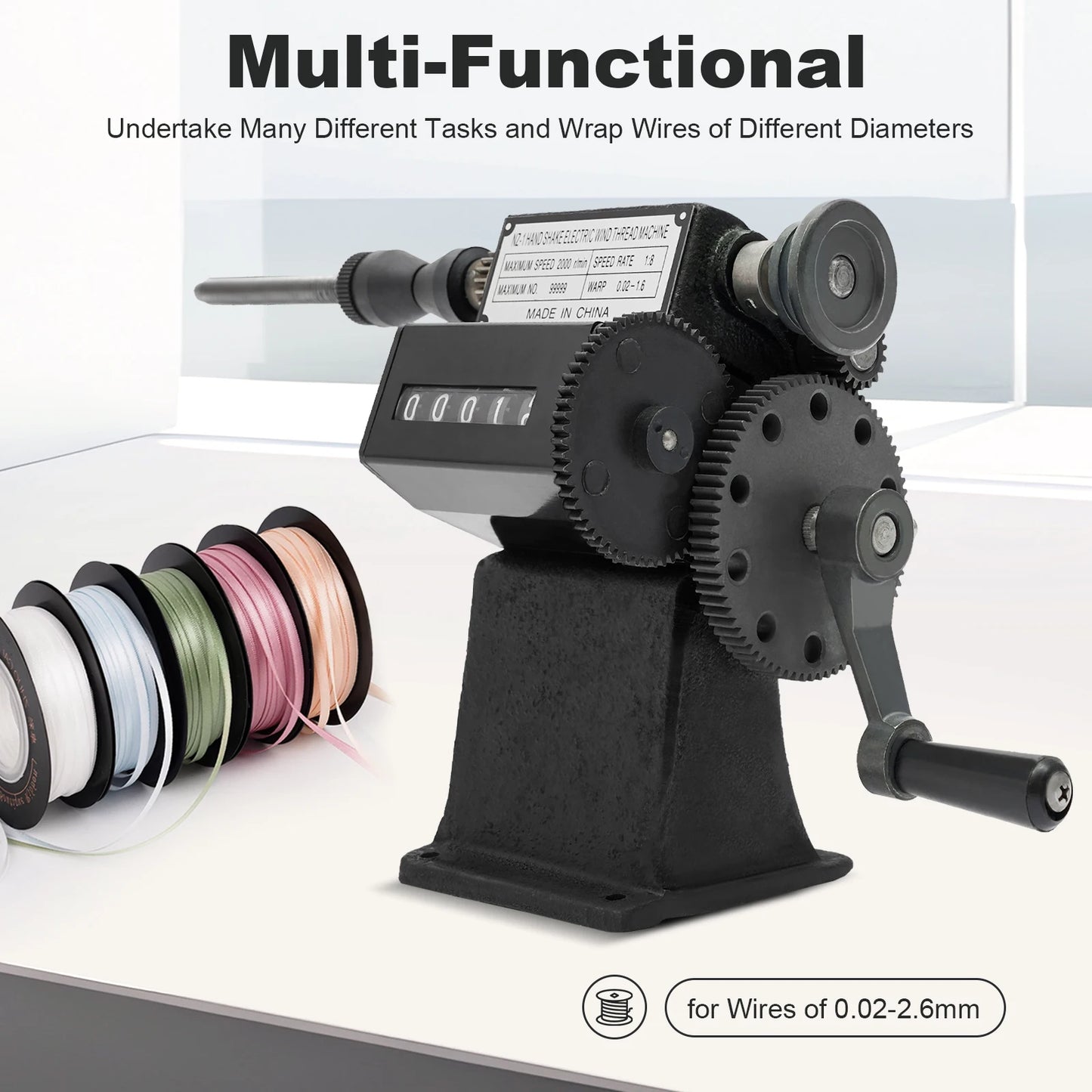 Fishing Line Spooler With Counting Machine For Telescopic Rods