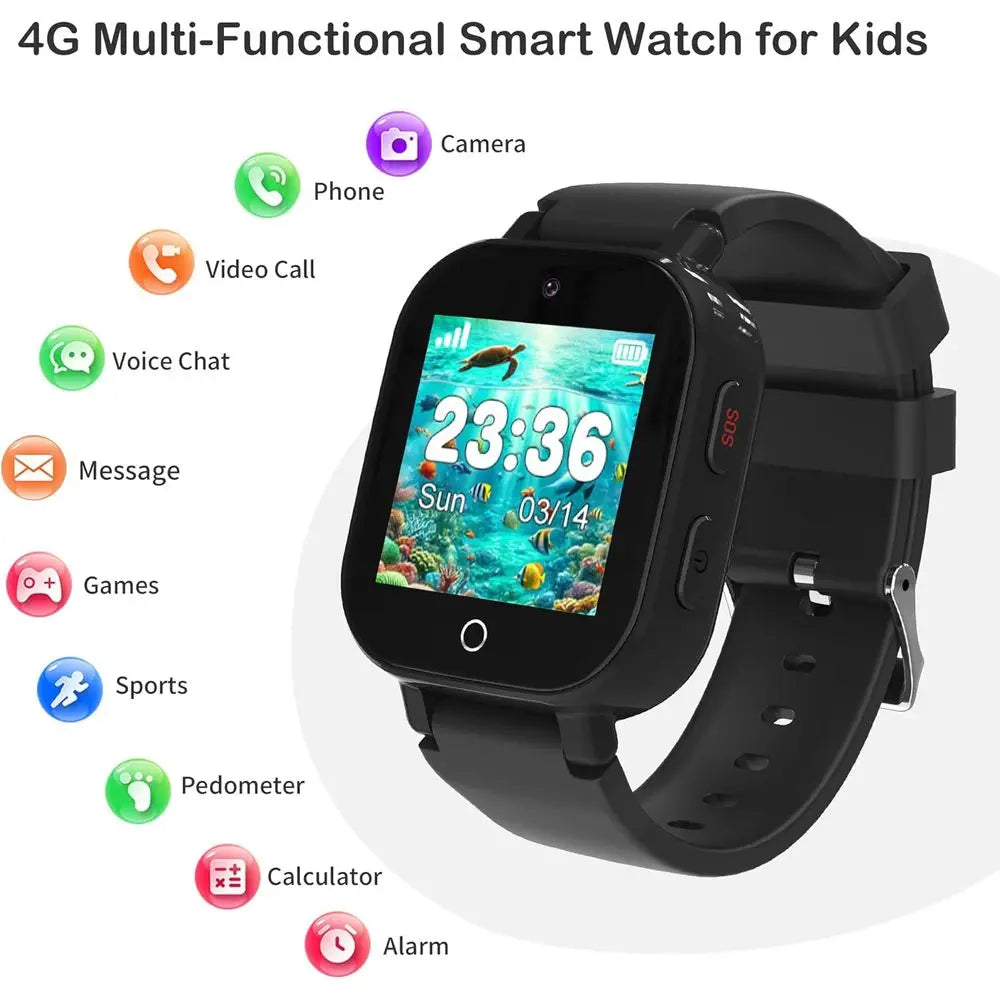 Phyulls 4G Kids Smartwatch With GPS Tracker And SOS
