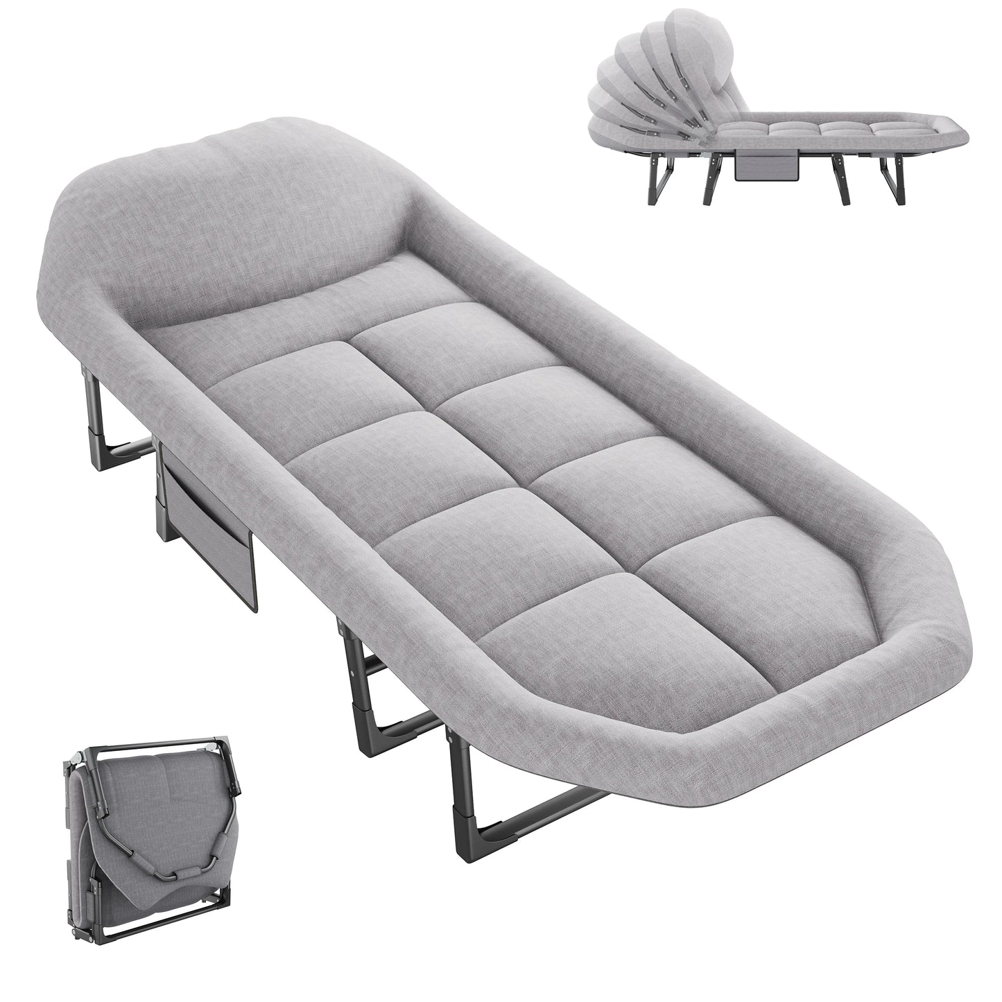 JHK Folding Camping Bed With Mattress Lightweight Cot 450Lb