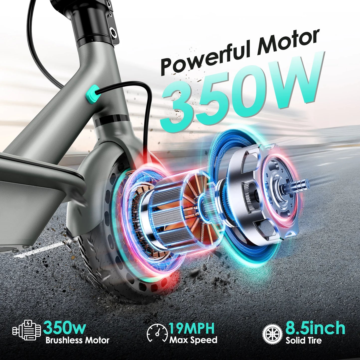 Foldable 350W Electric Scooter For Adults 36V 10.5Ah