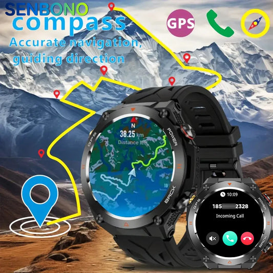 Senbono GPS Smart Watch Built In GPS Bluetooth Phone Calls