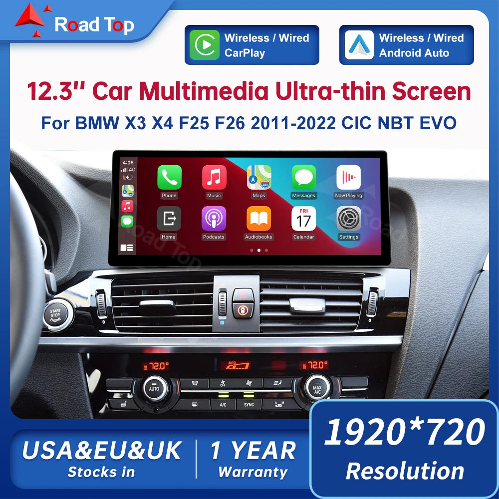 Road Top Ultra Thin Touch Linux Display Multimedia Player BMW