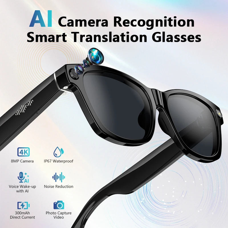 Blackview BV100 AI Smart Glasses With 2K Camera And Bluetooth