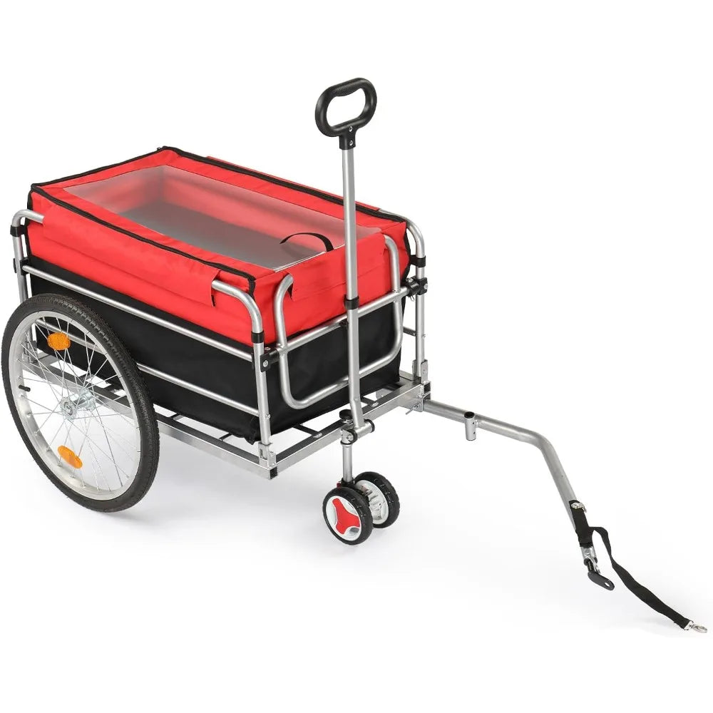 Bike Cargo Trailer Heavy Duty 220 Lbs Wagon With Hitch