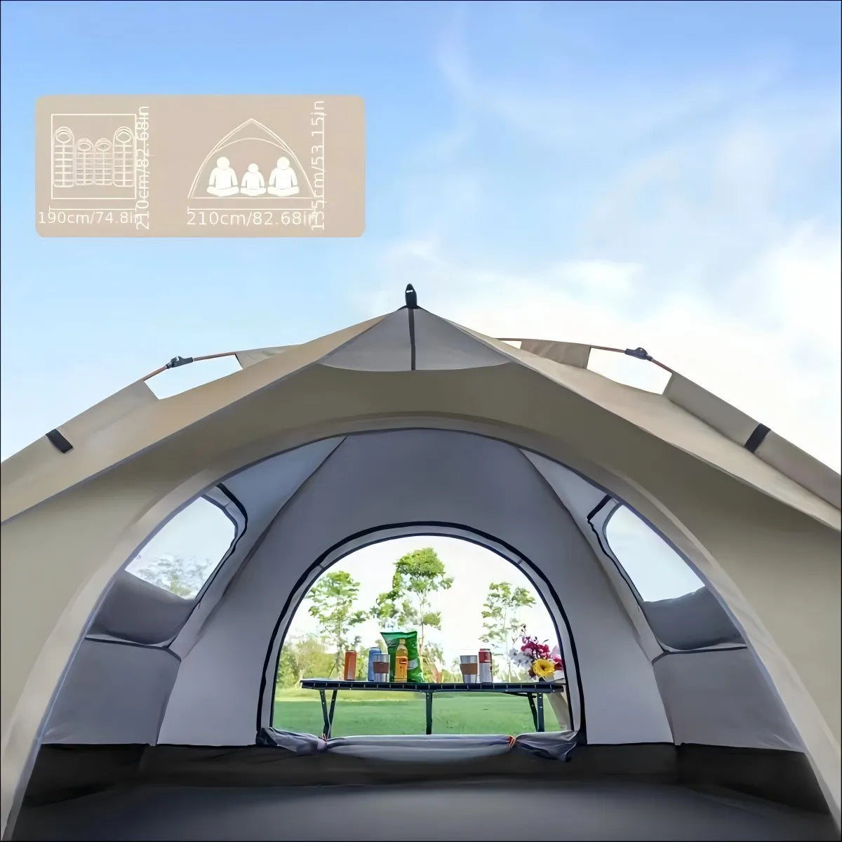 Pakicetus All-Weather Auto Tent Sunshade Quick Setup For Families