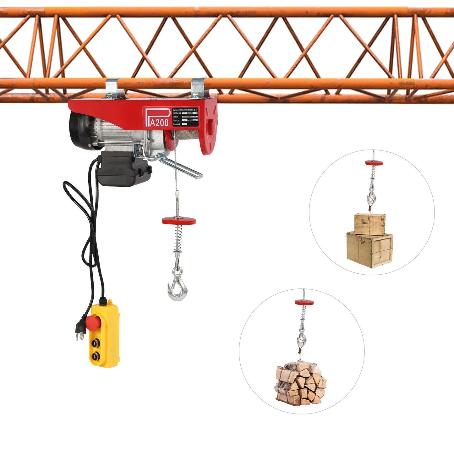2-Ton Electric Hoist Winch With Remote Control 110V