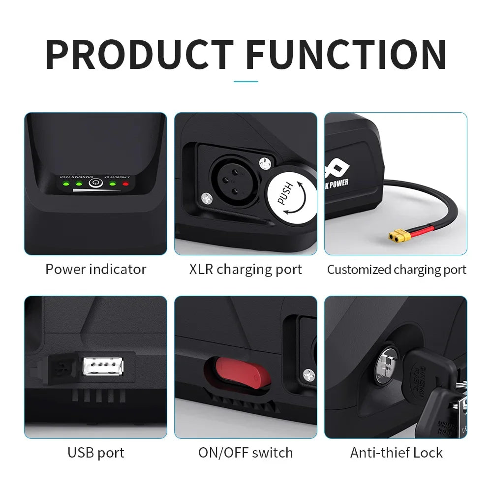 UNITPACKPOWER EBike Battery 36V 24Ah 40A BMS for Electric Bicycle