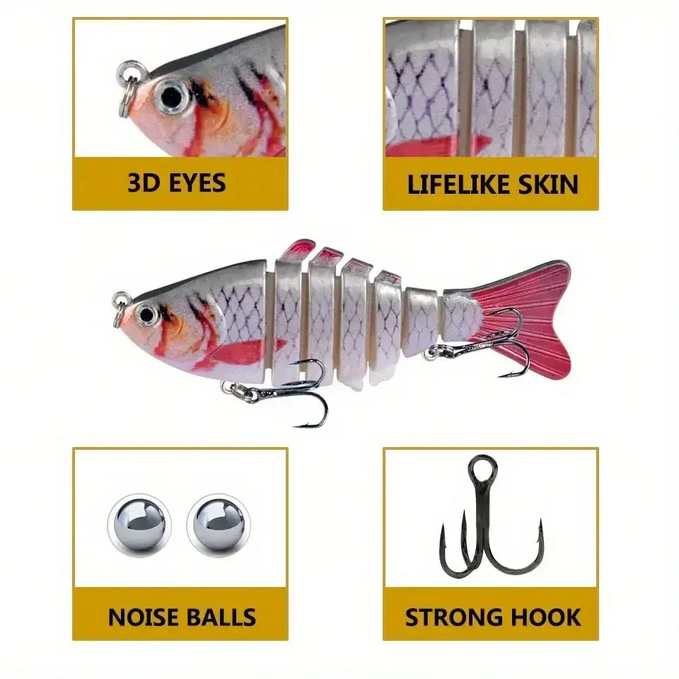 Multi Jointed 7-Segment Swimbait Lures Set For Ocean Freshwater Fishing